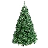 Künstlicher Weihnachtsbaum Weihnachtsbaum mit faltbarem Metallständer ist perfekt für Weihnachtsdekorationen im Innenbereich(Color:Green,Size:6ft/180cm)