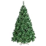 Künstlicher Weihnachtsbaum Weihnachtsbaum mit faltbarem Metallständer ist perfekt für Weihnachtsdekorationen im Innenbereich(Color:Green,Size:6ft/180cm)