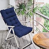 Terrassenstuhlkissen, wasserdichte, zusammenklappbare Sitzpolster für Stühle mit hoher Rückenlehne, leichte, weiche und bequeme Lounge-Stuhlpolster, Liegestuhl-Sonnenlounge-Kissen zum Entspannen, Sitz