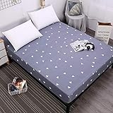 Boxspringbett Topperbezug,Kinderzimmer-Cartoon-Druck, gebürstetes, wasserdichtes, tiefes Taschen-Spannbettlaken, passend für Matratzen bis zu 30 cm tief, Geometrie, 160 cm x 200 cm x 30 cm