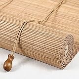 Retro Rollo Bambus,Carbonization Patio Bambusrollo,55% Blackout,Handgewebte Bambus Rollo,Bambusjalousien mit Zubehör,Breite 50cm-150cm,für Fenster/Outdoor/Terrasse (140x180cm/55x71in)