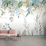 DEKii 3D Wallpaper Wandbild Benutzerdefinierte Fototapete 3D moderne minimalistische Blätter Blumenfedern Wandbilder Tapeten für Schlafzimmer TV Hintergrund
