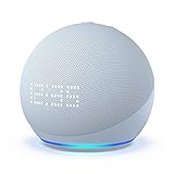 Echo Dot (5. Gen, 2022) mit Uhr | Smarter Lautsprecher mit Uhr und Alexa | Graublau