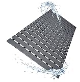 LuxurYou Rutschfeste Badewannenmatte | Doppellagige Duschmatte mit Saugnäpfen | EZ-Dry Konstruktion | ungiftig, BPA, Latex, Phthalat, PVC frei (Nebel)