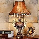 FairUo Tischlampen, Europäisches Schlafzimmer Hell Luxus Wohnzimmer Retro -Lernzimmer Romantischer Bett Dimps Dimps Warm Fashion Hotel Dekorative Tischlampe