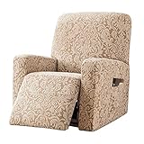 GLLUSA Stretch Ruhesessel Bezug Jacquard 4-Teilig Elastischer Antirutsch Husse Relaxsessel Mit Seitentaschen Stretchhusse Schutzbezug Fernsehsessel Sesselbezug Relaxsessel (Color : 6, Size : A)