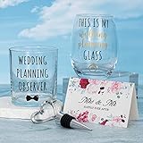 This is My Wedding Planning Glass Set, Verlobungsgeschenk für Paare, Mr & Mrs, Bride to Be Weinglas und Whiskey Glas Set – Hochzeitsgeschenk für Verlobte, Brautpaar, Brautpaar