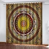 Hundnsney Gardinen Blickdicht Ösen Kinder 3D Retro-Sonnenblume Muster Isolierung Schattierung Kinder Schlafzimmer Gardine Wärmeisolierender Ösens Vorhang Fenster Dekoration 2Er Set 160X150cm(HxB)