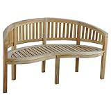 Teak Bananenbank 3-sitzer Teakbank Gartenbank Sitzbank 150 cm