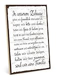 TypeStoff Holzschild mit Spruch – FAMILIE REGELN HAUSORDNUNG – shabby chic retro vintage nostalgie deko Typografie-Grafik-Bild bunt im used-look aus MDF-Holz - HS-00058