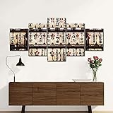 GiZmac Wandbilder Mit Rahmen 5 Teiliges Leinwandbilder Japanische Laternen 5 Platten Poster Wandbild Kunstdrucke Büro Küche Schlafzimmer Flur Wohnungsdeko