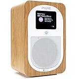 Pure Evoke H3 Digitalradio (DAB/DAB+/UKW/FM Radio, Bluetooth, Sleep-Timer, Weckfunktion, Countdown-Timer, 40 Senderspeicherplätze, AUX, Akkubetrieb möglich) Holz Eiche
