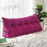 Große Nackenrolle, dreieckig, Keilabsatz, mit abnehmbarem Bezug für Kopfteil, Tagesbett, Etagenbett, rot, 120 x 50 x 20 cm