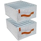 o'secret Kleiderschrank Organizer 2er Set Kleideraufbewahrung für Jeans, Hosen, T-Shirts, Unterwäsche - Schrank Organizer Schubladen Organizer