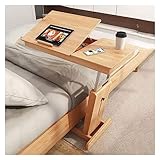 Furniture Couchtisch Höhenverstellbarer C-förmiger Beistelltisch, klappbarer Couchtisch mit neigbarer Tischplatte, Sofa-Nachttisch, Laptopständer, TV-Tablett mit Aufbewahrungskorb, Snack-Beistelltisch