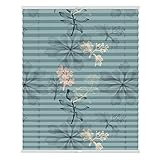 Lichtblick Plissee Klemmfix mit Motiv, ohne Bohren, Verspannt, Blickdicht, Lichtdruchlässig, Made in Germany, Julia Schumacher, Aqua Floral - Blau 45 x 130 cm (B x L)
