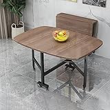 JmOrcO Drop-Leaf-Tisch, ausziehbarer Esstisch aus Holz mit Universalrad, multifunktionaler, platzsparender Tisch und Stühle für Restaurant, Wohnzimmer, Terrasse,B,100×60cm