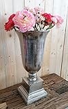 MichaelNoll Vase Blumenvase Gefäß Pokalvase Dekovase Aluminium (Metall), Silber Deko Modern, Wohnzimmer, Küche, 48,5 cm