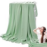 SHAIRMB Sommerdecke, KüHldecke, DüNn, Atmungsaktiv Weiche, Leichte Decke, Bambus-Mikrofaser KüHldecke, Hautfreundlich KüHldecke FüR Bettsofa,Grün,150 * 200cm