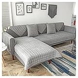 RTSFKFS Sofabezug Ecksofa Couchbezug Sofaiberwurf l Form Eckcouch 3/2 Sitzer Sofaschutz Schonbezug Sofaschoner rutschfest Hund Katze Sofabezügen- Grau (Color : A, Size : 90x160cm1pc)