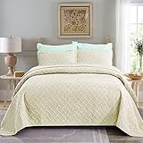 Bettwäsche Set aus 100% gesteppten Baumwolle Kleeblatt 3er Set rot