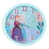 damaloo Anna und ELSA Kinder Wanduhr Mädchen mit 25cm Durchmesser - Die Eiskönigin Kinderuhr Wand als Kinderzimmer Uhr zum Lernen der Uhrzeit - Frozen Wall Clock Kids - Deko Kinderwanduhr Mädchen