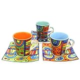Gall&Zick Espressotasse mit Untertasse - Keramik - Set/3 - Handbemalt
