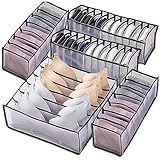 Ganekihedy 5 StüCke UnterwäSche Schublade Organizer Teiler, Faltbarer Schrank Schubladen Teiler Inklusive 6/7/11 Zelle