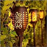 FLYIFE Wandlampe LED Solar Rasenlampe Außen Wasserdicht Flamme Taschenlampe Licht für Pavillon Villa Hof Landschaft Lampe Garten Dekoration Nachttischlampe