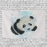 IUBBKI 102 cm x 152 cm, schöner Aquarell-Panda-Wandteppich, Wandbehang, Heimdekorationen für Wohnzimmer, Schlafzimmer, Schlafsaal