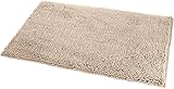 Amazon Basics - Badteppich, Hochflor, rutschfest, Mikrofaser, Badezimmer, 53 x 86 cm, Beige