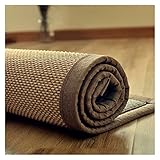 HAIXHX Bambusteppich Naturfaser-Bambus-Teppich, Gewebte Bodenmatte Anti-Rutsch-Flure Sommer Sisal-Teppich für Innen Küche Balkon Teehaus Teppich (Color : Light Brown, Size : 3X12FT/90X360CM)