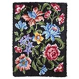 Hochwertige Latch -Haken -Teppich -Kits for Erwachsene Blumen Muster gedruckter Leinwand Teppich machen Kits Wandteppich Kits Stickkits Stickkits DIY Häkelgarn -Kits for Anfänger Erwachsene Kinder kre