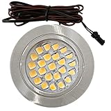 Rolux LED Möbeleinbauleuchte 12V ultra flach 5 x 2.4W Einbaustrahler Freya 190lm inkl. Kabel mit Mini Stecker & Mini Verteiler 3000K Warmweiß Lochausschnitt: 58 bis 60mm
