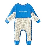 Baby Mädchen Jungen Krabbelstrampler Langarm Baby Solid Mop Design Jumpsuit Blau, blau, 85 cm