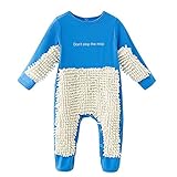 Baby Mädchen Jungen Krabbelstrampler Langarm Baby Solid Mop Design Jumpsuit Blau, blau, 85 cm