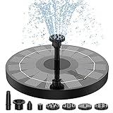 AISITIN Solar Springbrunnen 2022 Upgrade, 2.5W 160mm Solarbrunnen Solar Teichpumpe Outdoor Wasserpumpe Solar Schwimmender Fontäne Pumpe mit 6 Fontänenstile für Garten, Vogel-Bad, Fisch-Behälter