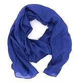 DOLCE ABBRACCIO by RiemTEX WILD CAT Damen Schal Halstuch Tuch aus Chiffon für Frühling Sommer Ganzjährig (Blau)