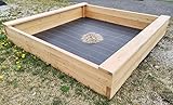 Gartenwelt Riegelsberger Massiver Sandkasten Bulle XXL aus Lärchenholz 195 x 195 cm Sandkiste Buddelkiste Sandbox Spielkasten Bohlen 44 mm