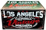 DiiliHiiri Truhe Los Angeles California Retro American – 56x38x30 cm – Aufbewahrungsbox und Dekoration im Vintage-Stil Amerikanische Truhe für Aufbewahrung und Dekoration