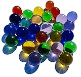 24 Kristallkugeln Durchsichtig Kristallglas Grün Gelb Braun Blau Lila Rosa 16mm Murmel Murmeln Kugeln Glas Dekokugeln
