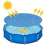 FAXIOAWA Oberirdische Poolabdeckung | Runde Schwimmbadabdeckung, staubdichter Inground-Schwimmbadschutz, wasserdichte Solar-Schwimmbeckenabdeckung für den privaten Swimmingpool im Freien