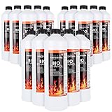 Bio Alkohol 100% 15 x x 1 Liter - BIOETHANOL für Alkohol-Kamine, Tischfeuer, Ethanolkamine, Alkoholbrenner, Terrassenfeuer, Raumfeuer, Standfeuer oder Gartenfeuer