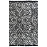 JUNZAI Kelim-Teppich, Carpet, Area Rug, Teppiche Wohnzimmer, Büroteppich, Teppischwhonzimmer, Schlafzimmer, Baumwolle 120x180 cm mit Muster Grau