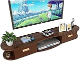 Schwebender TV-Ständer Wandmontage Medienkonsole Schwebender TV-Ständer Komponentenregal Holz TV-Tisch Medien-Aufbewahrungsregal (Farbe: D Größe: 100 cm) (B 140 cm)