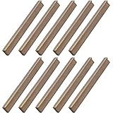10 Stück Schrankgriffe, Gold, moderne Messing-Schubladengriffe, 12,7 cm, Loch in der Mitte, solide Beschläge mit Schrauben for Möbeltüren, Küchen-Kommode, Heimwerker wanhuowang ( Color : Brown , Size