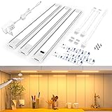 wobsion Unterbauleuchte Küche Led Dimmbar mit Berührungsloser Sensor,Küchenlicht Unterbau Led 30cm×3PCS in Warmweiß 3000k,Ultra Dünn Led Lichtleiste Küche für Garderobe,Vitrine Schrank Beleuchtung