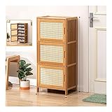 Rattan-Schrank, schmaler Schuhschrank für den Eingangsbereich, Rattan-Regal, Bambus-Aufbewahrungsschrank mit Türen, Bambus-Schuhregal, freistehender Schuh-Organizer-Schrank, einfach und modern ( Size