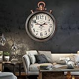 LiRuiPengBJ Relojes de Pared Groß Schwarz Runden Taschenuhr Wanduhr, Retro Metall Dekorativ Uhren, Wohnzimmer Küche, Flur, Wintergarten, Schlafzimmer Decoracion Pared (Color : Style1)