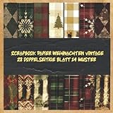 Scrapbook Papier Weihnachten vintage 28 doppelseitige Blatt 14 Muster